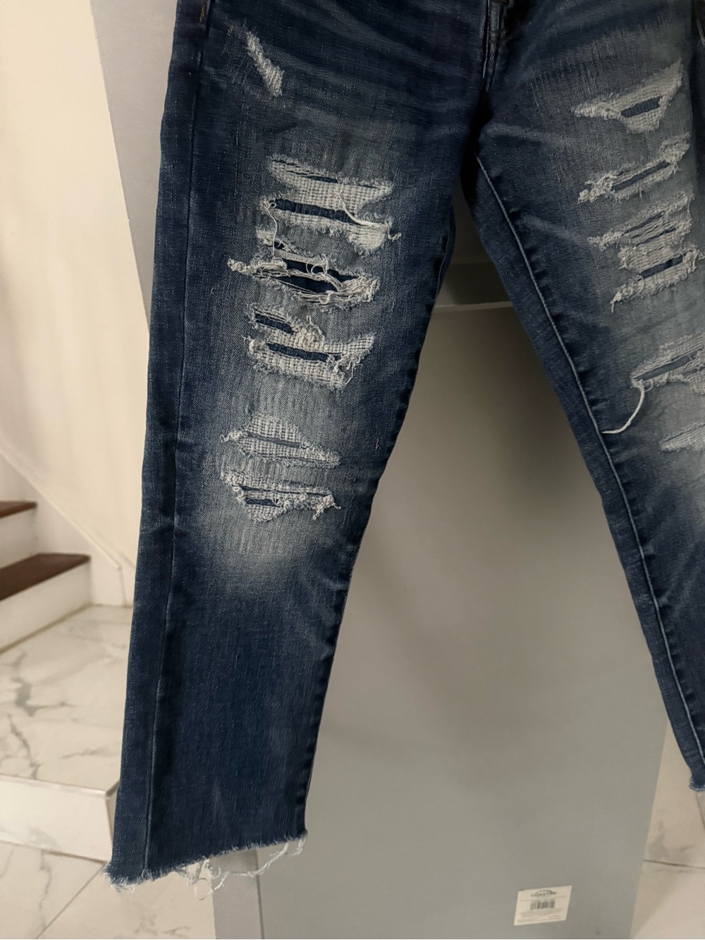 American Eagle Outfitters Women's Slim Ripped Dark Blue Jeans